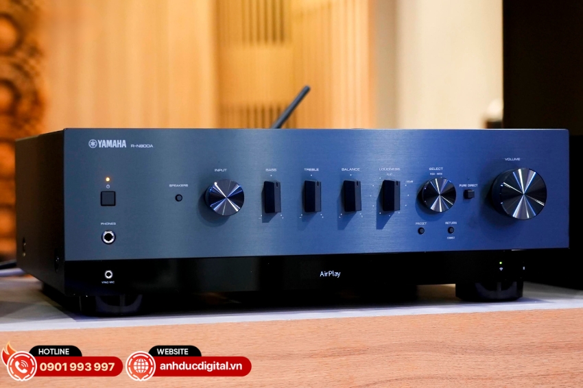 Amply Yamaha R-N800A thiết kế sang trọng, giao diện tiện dụng và hiện đại
