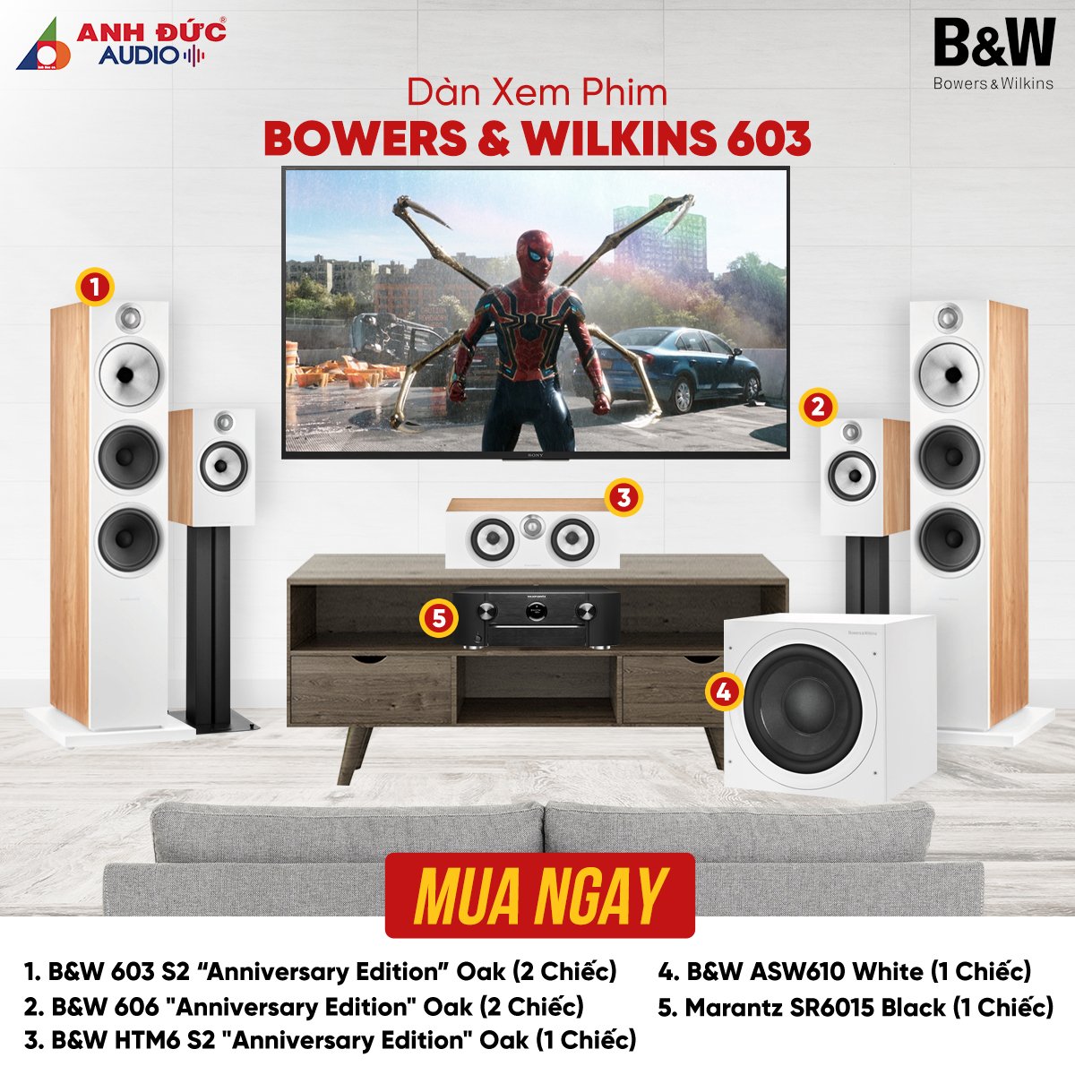 Dàn xem phim nghe nhạc B&w 603