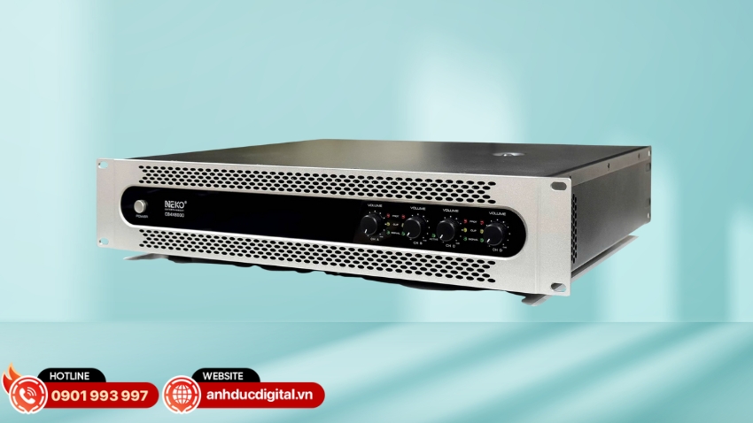 Công suất Neko CB4x6000 sở hữu 4 kênh công suất mạnh mẽ,
