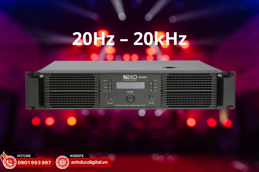 Amply NEKO DA2600 có dải tần đáp ứng rộng