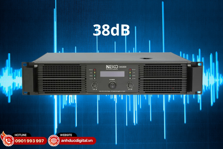 NEKO DA2600 có độ nhạy đầu vào 38dB