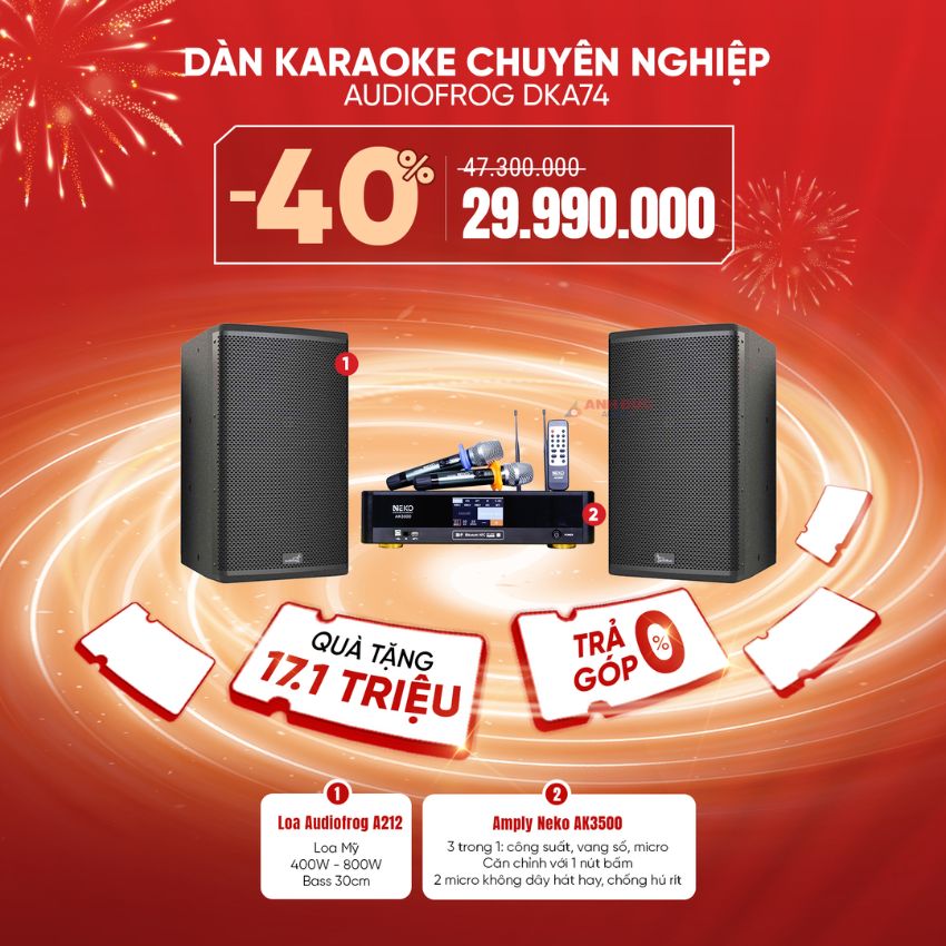 Ưu đãi đặc biệt dàn Karaoke Chuyên Nghiệp Audiofrog DKA74