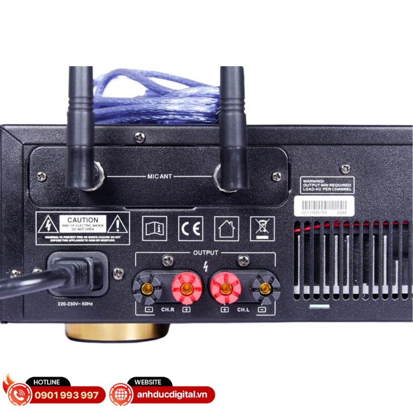 Mặt sau của Amply Neko AK3500
