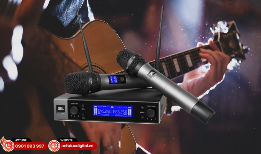 JBL VM200 l&agrave; bộ micro kh&ocirc;ng d&acirc;y 2 k&ecirc;nh