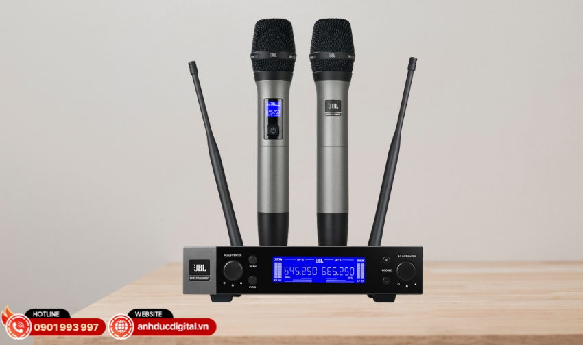 Micro JBL VM200 l&agrave; hệ thống micro kh&ocirc;ng d&acirc;y 2 k&ecirc;nh sử dụng c&ocirc;ng nghệ PLL tổng hợp