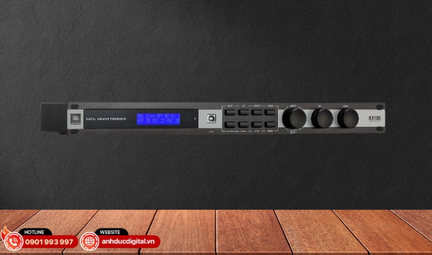 JBL KX180-A l&agrave; vang số mixer karaoke tập trung mạnh v&agrave;o xử l&yacute; t&iacute;n hiệu micro với độ ổn định cao