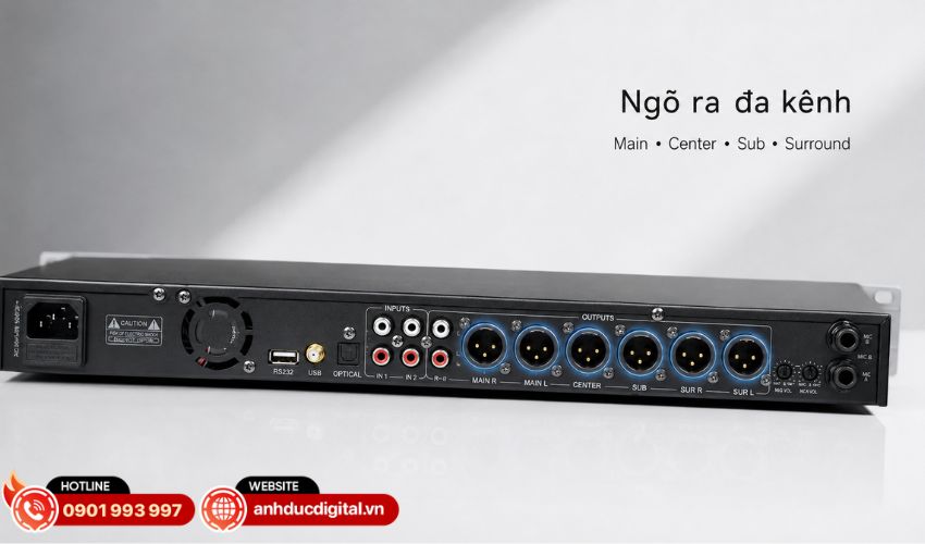 Ng&otilde; ra đa k&ecirc;nh cho Main, Center, Sub v&agrave; Surround