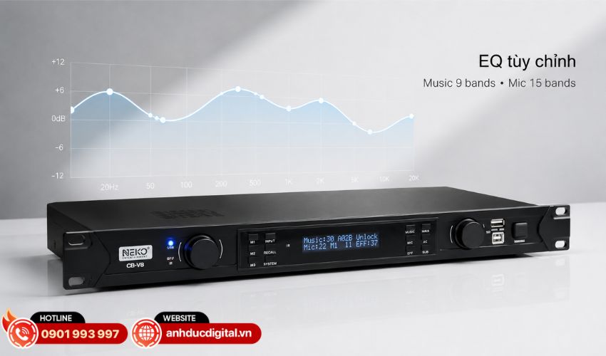 Equalizer Music 9 băng tần v&agrave; Micro 15 băng tần