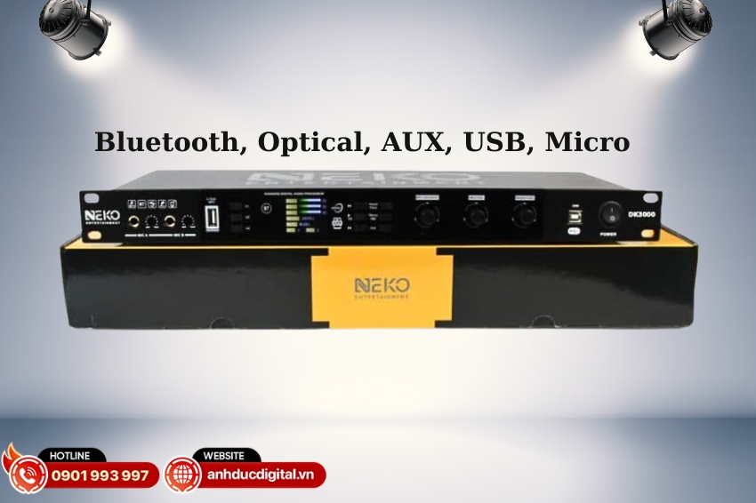 Vang số NEKO DK3000 được trang bị nhiều cổng kết nối tiện lợi