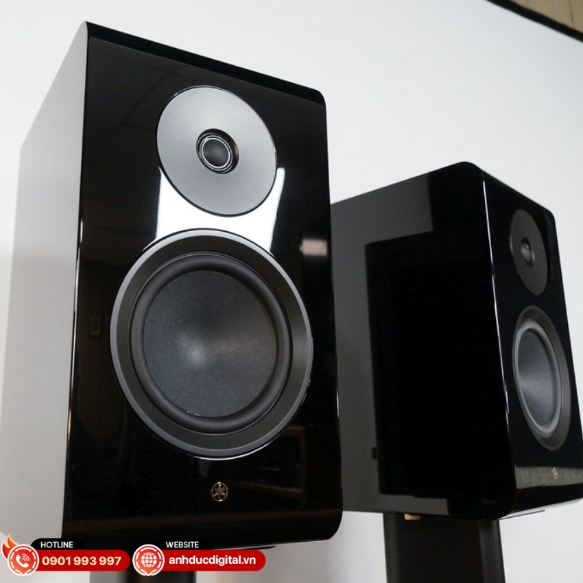 NS-800A sở hữu kích thước gọn gàng dễ dàng bố trí trên kệ, chân loa