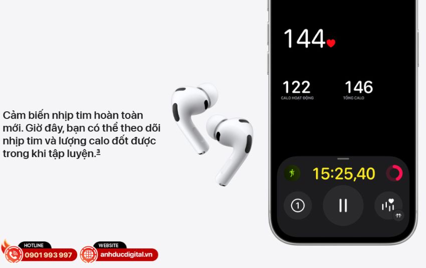 AirPods Pro 3 trang bị cảm biến nhịp tim