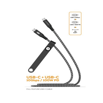 Cáp USB-C To USB-C 2m Hyperjuice Data và Charging 10Gbps + 100W HD-CBG601