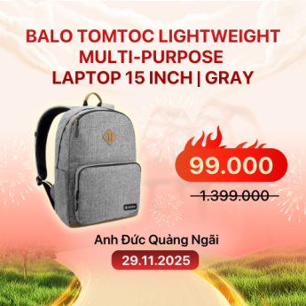Balo Tomtoc Lightweight Multi-purpose Laptop 15 inch | Gray (Chính Hãng)