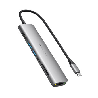Cổng chuyển HyperDrive SLAB 7-in-1 USB-C Hub for MacBook, Surface, PC & Devices HD22H (Chính Hãng)