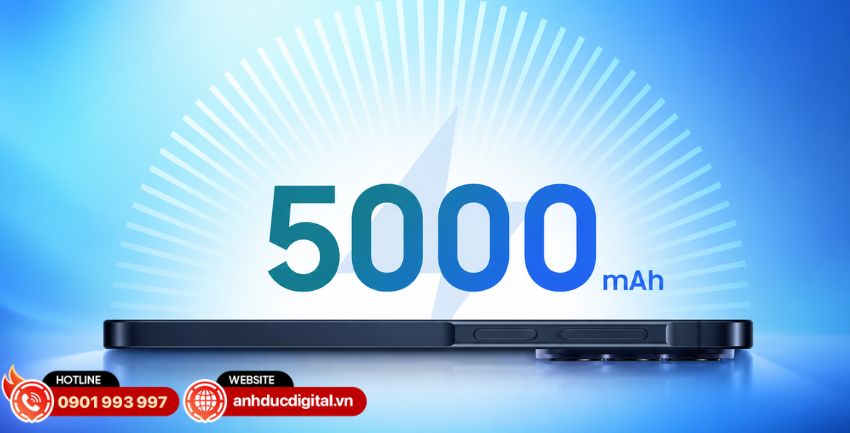 Galaxy A57 5G trang bị&nbsp;pin 5.000 mAh đ&aacute;p ứng tốt nhu cầu sử dụng trong cả ng&agrave;y d&agrave;i