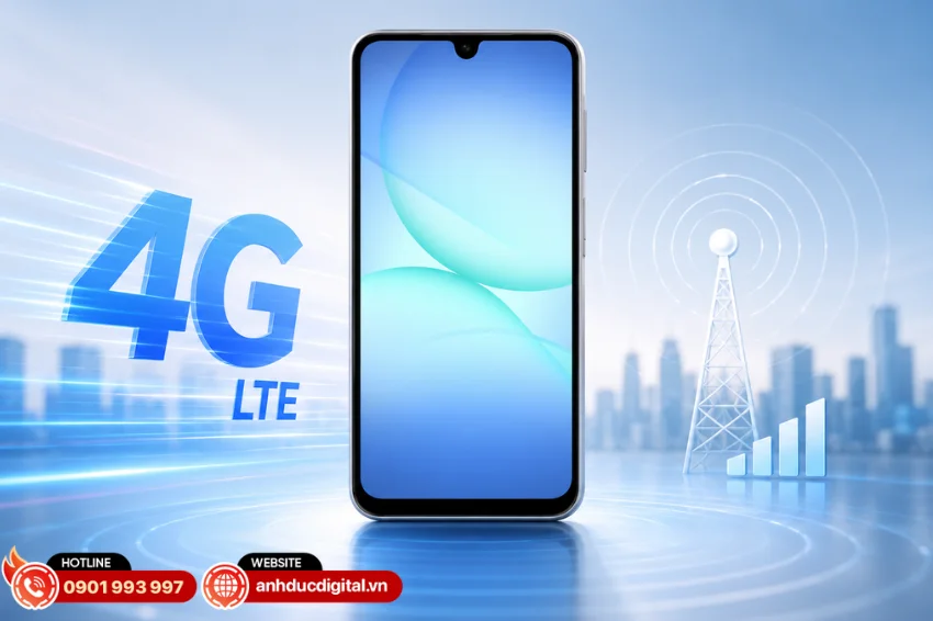 Samsung Galaxy A17 hỗ trợ kết nối 4G LTE đáp ứng tốt nhu cầu truy cập internet, xem phim