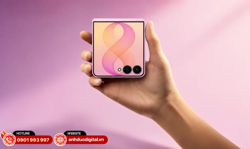 Samsung Galaxy Z Flip8 sở hữu thiết kế gập Flip nhỏ gọn, dễ d&agrave;ng bỏ t&uacute;i