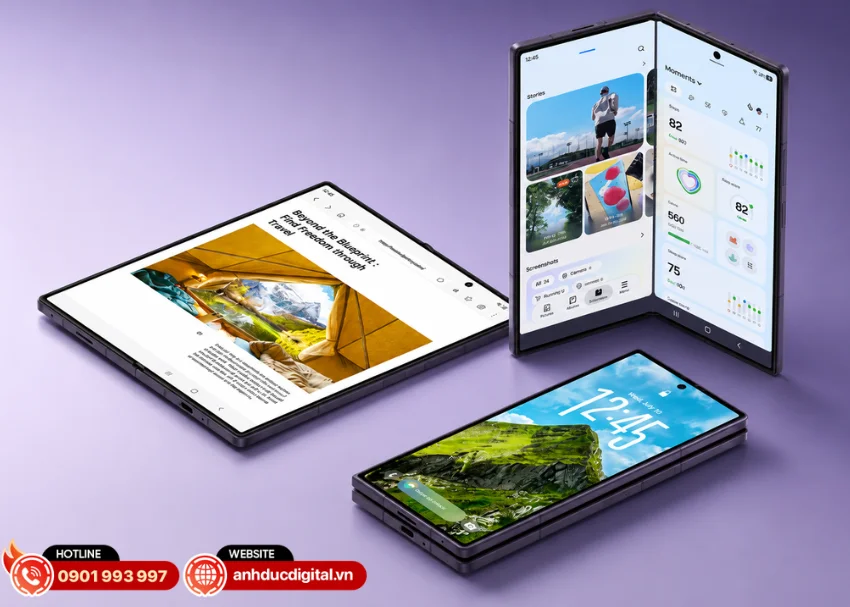 Samsung Galaxy Z Fold8 Ultra t&iacute;ch hợp Galaxy AI v&agrave; One UI 9, mang đến trải nghiệm th&ocirc;ng minh, đa nhiệm mượt m&agrave; v&agrave; tối ưu hiệu suất sử dụng.