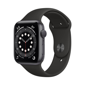 Apple Watch Series 6 | 44mm/GPS + Cellular | Space Gray Aluminum Case/ Black Sport Band