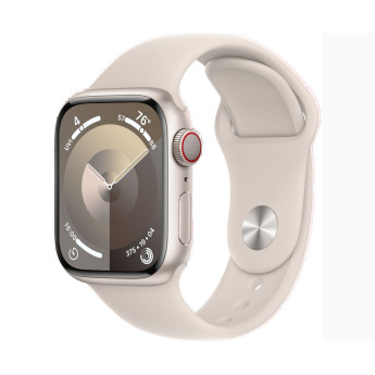 Apple Watch Series 9 | 45mm/GPS + Cellular | Starlight Aluminum Case/ Starlight Sport Band | M/L