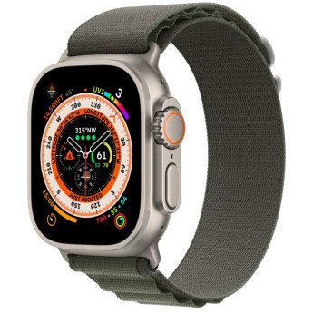 Apple Watch Ultra | 49mm/GPS + Cellular | Titanium Case/Green Alpine Loop | Small