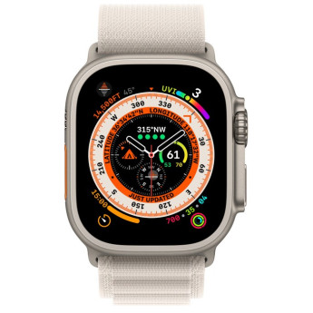 Apple Watch Ultra | 49mm/GPS + Cellular | Titanium Case/Starlight Alpine Loop | Medium (Chính hãng)