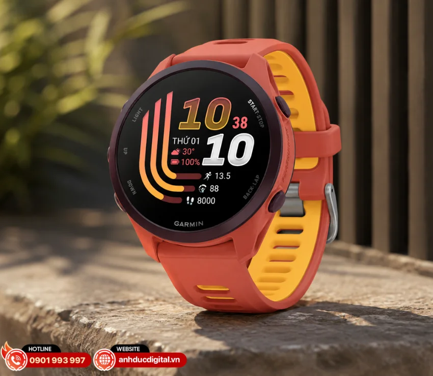 Garmin Forerunner 170 Music sở hữu thiết kế nhỏ gọn với trọng lượng chỉ 41g
