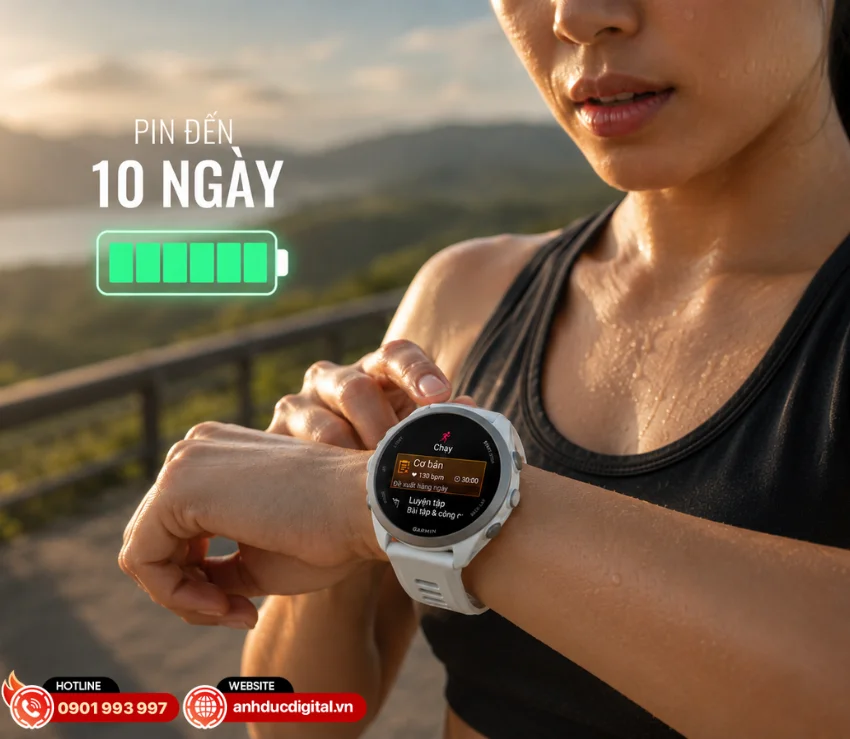 Garmin Forerunner 170 sở hữu thời lượng pin ấn tượng