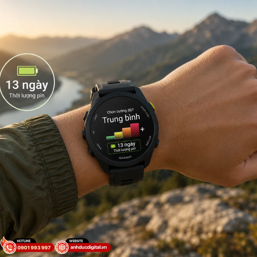 Garmin Forerunner 70 mang đến thời lượng pin ấn tượng l&ecirc;n đến 13 ng&agrave;y
