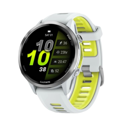 Garmin Forerunner 970 | Titanium with Whitestone Case and Whitestone/Translucent Amp Yellow Band (Chính hãng)