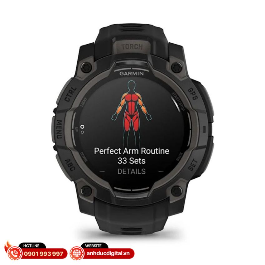 Hỗ trợ tập luyện trên Garmin instinct 3 AMOLED