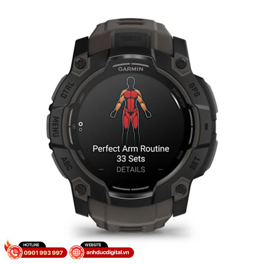 instinct 3 amoled hỗ trợ các tính năng tập luyện