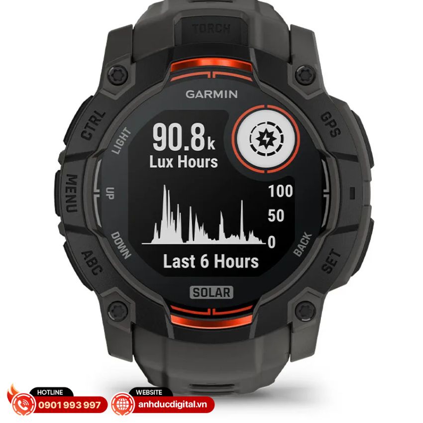dung lượng pin Garmin instinct 3 solar