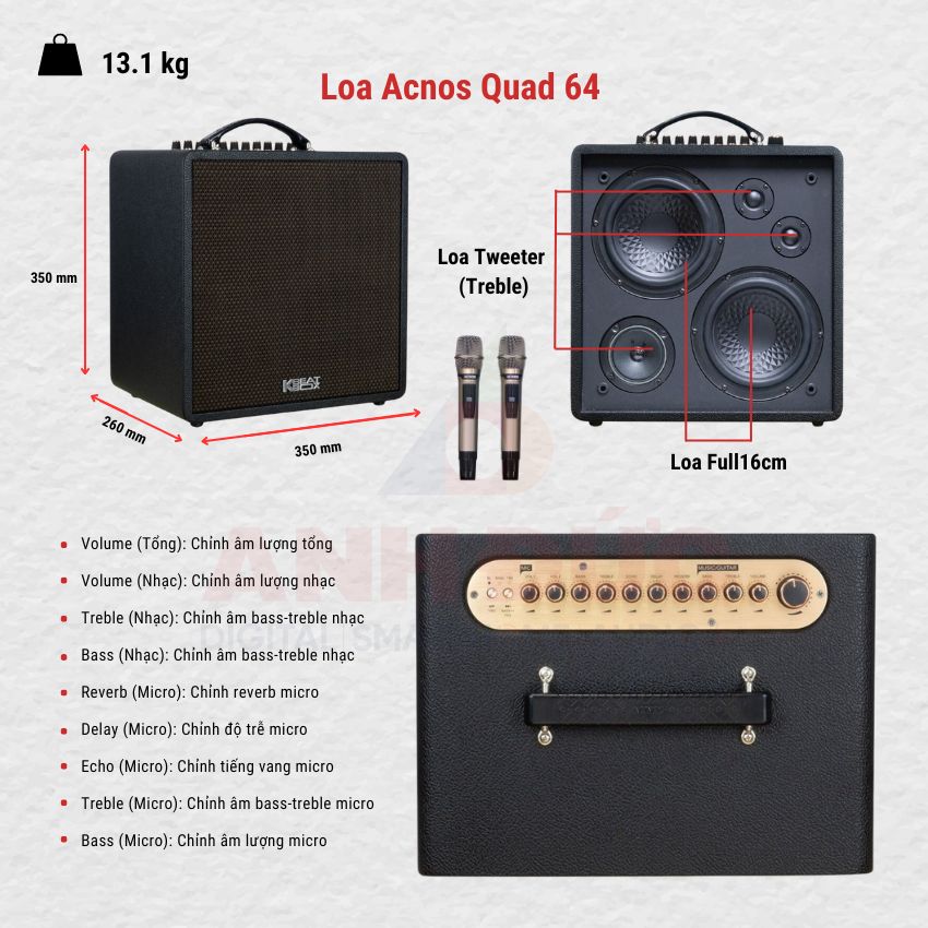 Loa Karaoke Acnos Quad 64