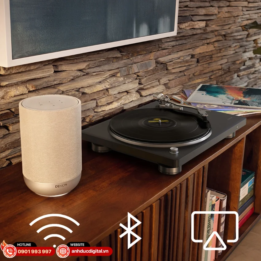 Denon Home 200 được trang bị các chuẩn kết nối tiên tiến như Wi-Fi 6E, Bluetooth và AirPlay 2