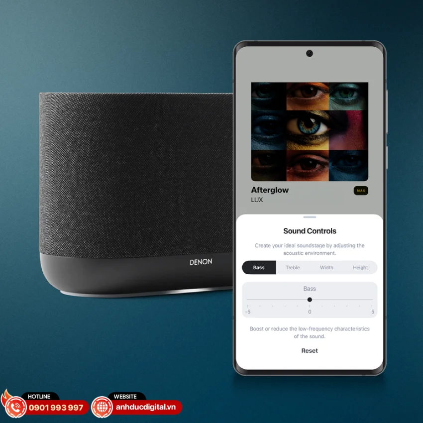 Denon Home 400 cho phép điều khiển toàn bộ chức năng thông qua ứng dụng HEOS tiện lợi