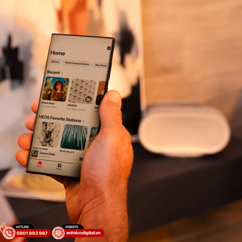 Denon Home 600 điều khiển qua ứng dụng HEOS