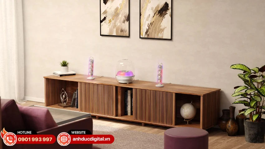 Hệ thống LED t&iacute;ch hợp tr&ecirc;n SoundSticks 5 Wi-Fi mang đến hiệu ứng &aacute;nh s&aacute;ng nhiều m&agrave;u sắc