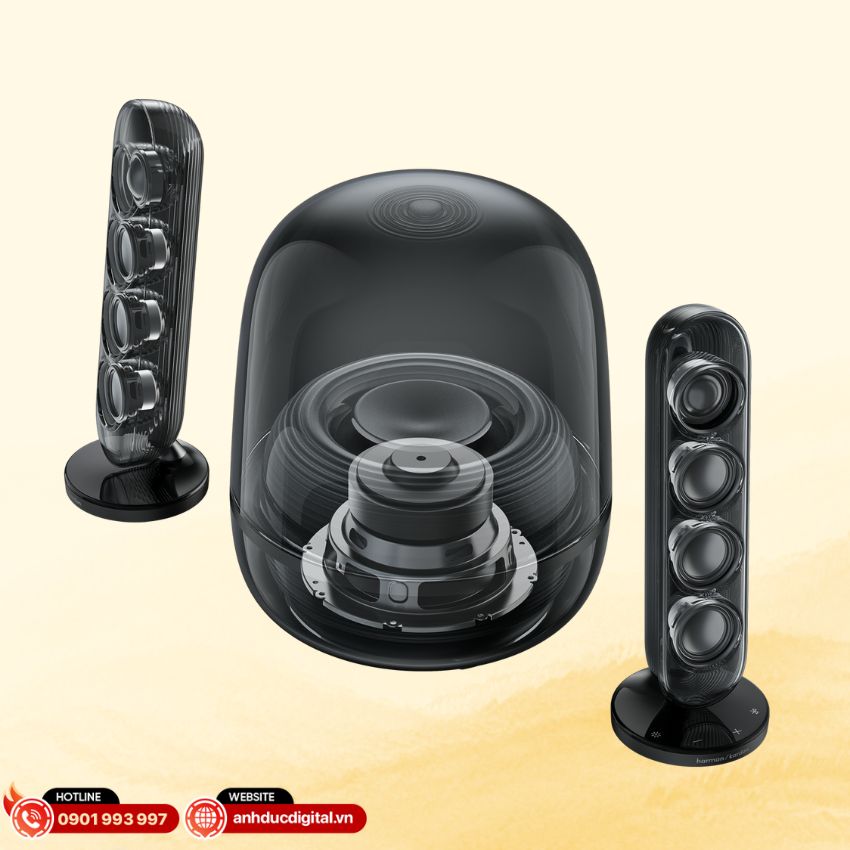 Cấu trúc loa 3 đường tiếng của Harman Kardon SoundSticks 5, công suất 190W mạnh mẽ