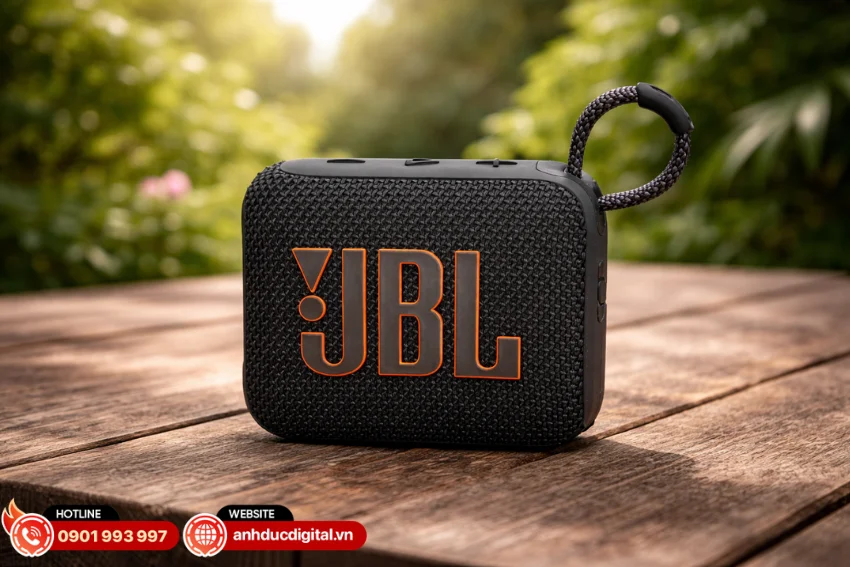 JBL Go 5 sở hữu thiết kế nhỏ gọn với k&iacute;ch thước nằm gọn trong l&ograve;ng b&agrave;n tay