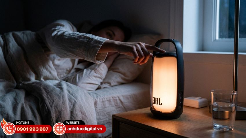 JBL Pulse 6 còn có thể sử dụng như một chiếc đèn ngủ với ánh sáng dịu nhẹ