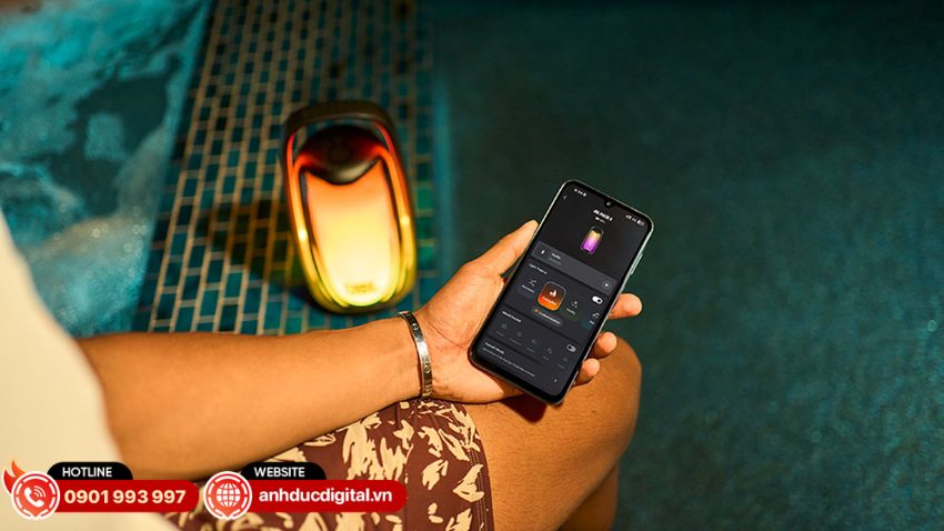 JBL Pulse 6 có thể tùy chỉnh EQ, hiệu ứng ánh sáng, màu sắc và các thiết lập âm thanh theo sở thích cá nhân qua ứng dụng JBL One