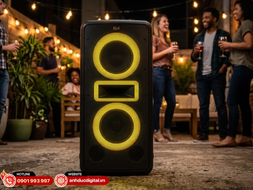 Klipsch New York trang bị cấu h&igrave;nh gồm 2 woofer 8 inch kết hợp với 1 tweeter họng k&egrave;n