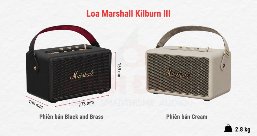 Kích thước loa Marshall Kilburn III