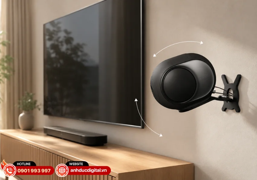 Ch&acirc;n gắn Gecko Phantom Ultimate 98db hỗ trợ điều chỉnh hướng loa theo phương ngang