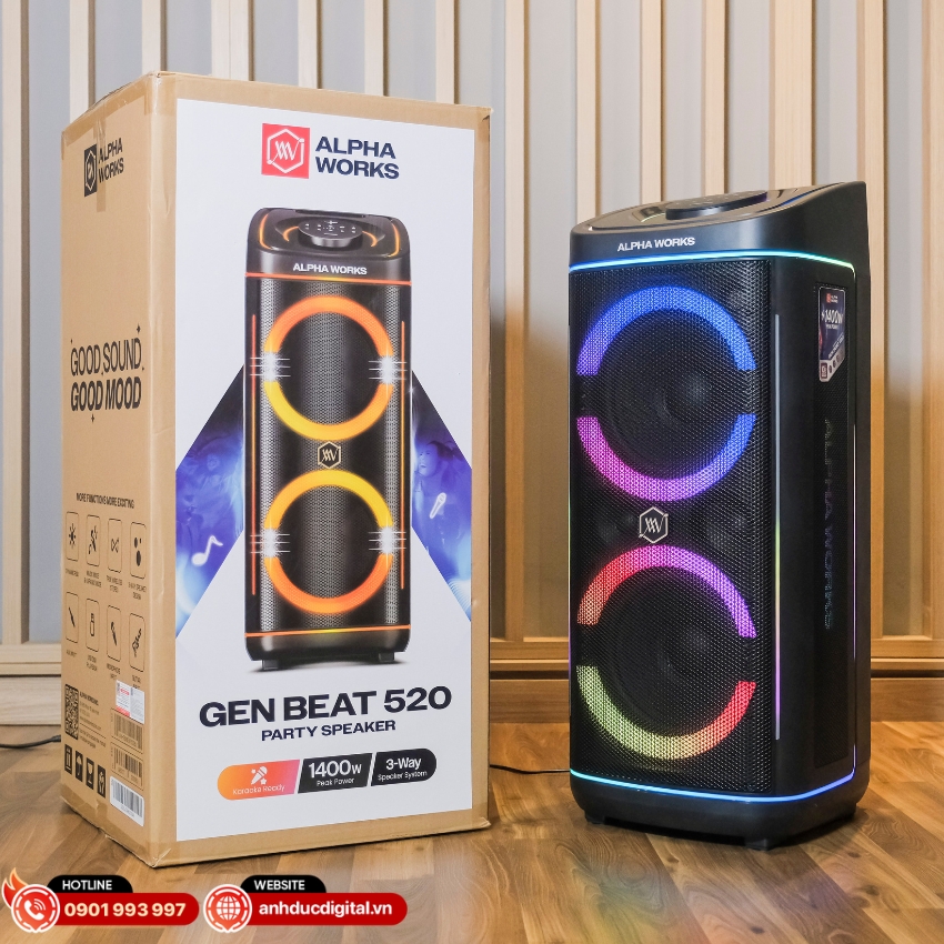 Alpha Works GEN BEAT 520 sở hữu c&ocirc;ng suất 520W RMS
