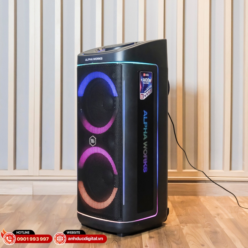 Alpha Works GEN BEAT 520 trang bị cấu tr&uacute;c 3 đường tiếng gồm 2 woofer 10", 2 mid 4" v&agrave; 1 tweeter 1"
