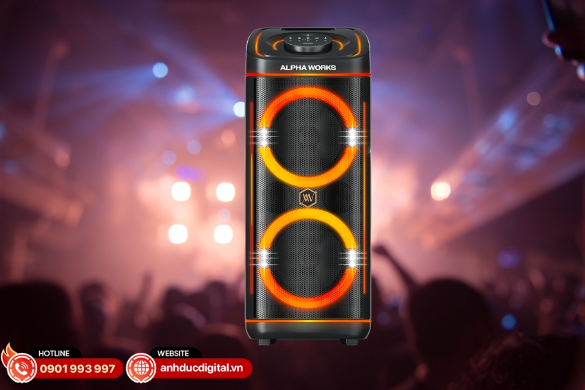 Alpha Works GEN BEAT 520 trang bị cấu trúc 3 đường tiếng gồm 2 woofer 10", 2 mid 4" và 1 tweeter 1"