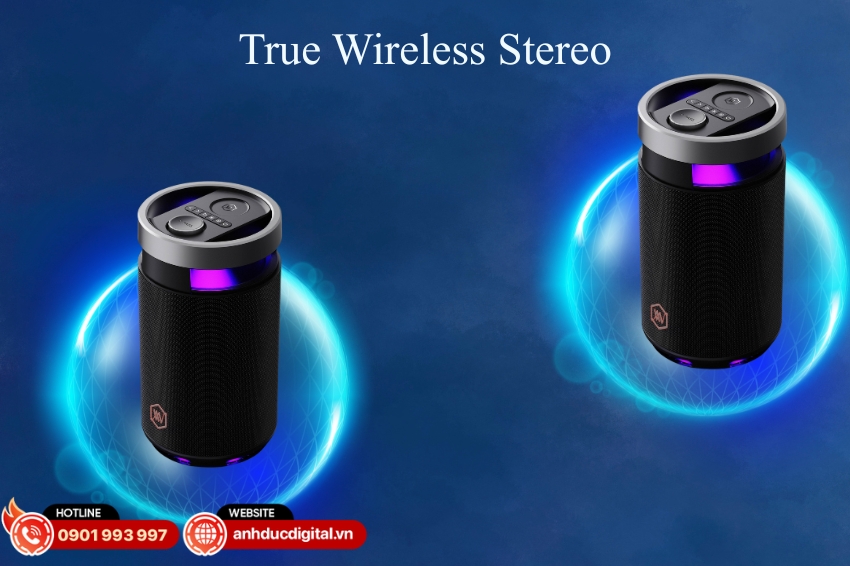 Tính năng True Wireless Stereo (TWS) cho phép ghép đôi hai loa Studio 110