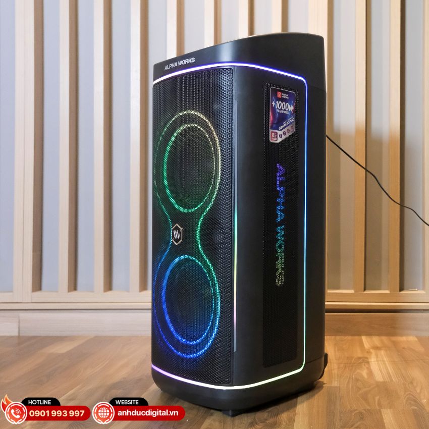 Alpha Works GEN BEAT 510 trang bị đ&egrave;n RGB chạy dọc th&acirc;n loa
